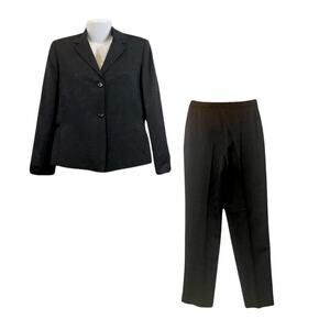 Judith Hart Women's Black Silk/Linen 2-Piece Suit Jacket/Trousers Career Size 6